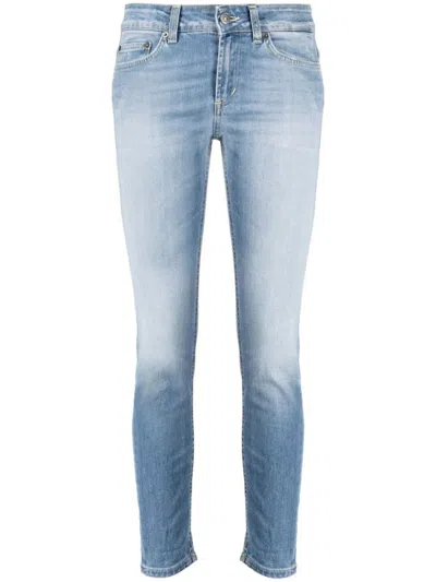Dondup Logo-patch Skinny Jeans In Blue
