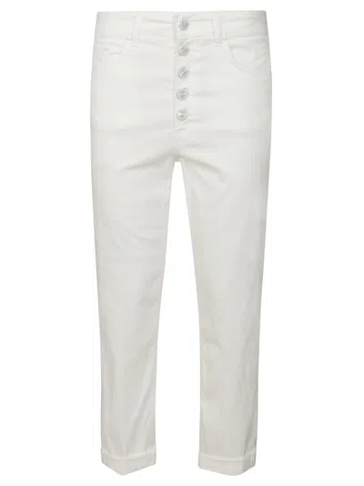 Dondup Multi-button Fitted Jeans In White