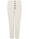Dondup Striped Pattern Cropped Trousers With Button Detailing In Neutral