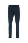 Dondup Trousers With Cuffed Hem And Front Crease In Blue