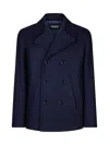 Dondup Double-breasted Wool-cashmere Jacket With Notched Lapel In Blue