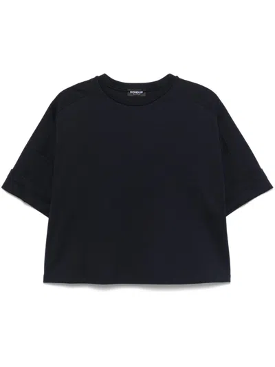 Dondup Navy Blue Jersey-texture T-shirt