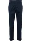 Dondup Mid-rise Tapered Chinos In Blue