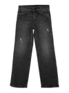 Dondup Nena Black Denim Trousers In Black