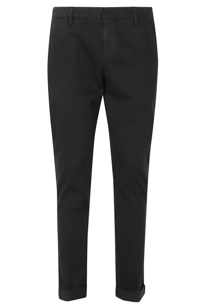 Dondup Nero Gaubert Gabardine Straight-leg Pants In Black