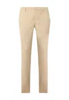 Dondup Neutral Gaubert Slim Fit Cotton Trousers In Gold
