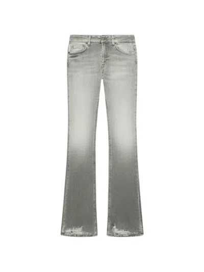 Dondup Newlola Frayed Jeans In Gray