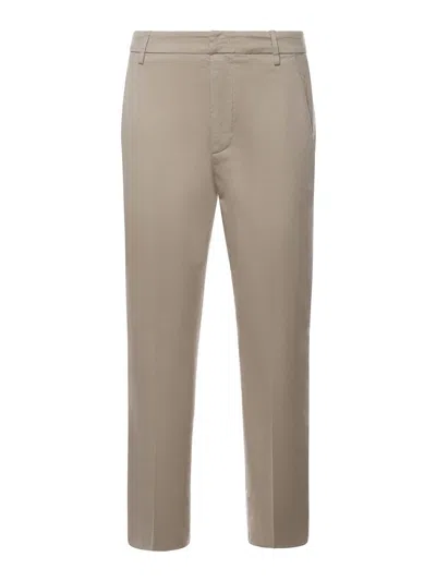 Dondup Nima Cotton Trousers In Neutral