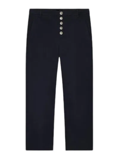 Dondup Nima Loose Pantages In Garbardina Wardle Hand In Blue