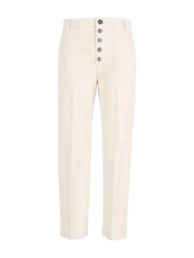 Dondup Nima Logo-plaque Trousers In White