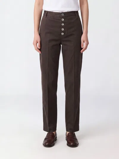 Dondup Nima Slim Fit Cropped Stretch-cotton Trousers In Brown