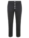Dondup Logo-patch Cropped Straight-leg Jeans In Black