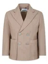 Dondup Notched-lapels Double-breasted Blazer In Neutrals