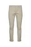 Dondup Rolled Cuffs Trousers With Side And Back Pockets In Gray