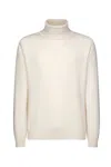 Dondup Turtleneck Knitwear Sweaters Ribbed Finish In White