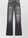 Dondup Olivia Distressed Five-pocket Trousers In Gray