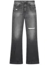 Dondup Olivia Distressed Five-pocket Trousers In Black