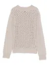 Dondup Open-knit Sweater In Nude