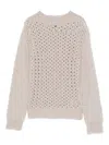Dondup Open-knit Turtle-neck Sweater With Textured Pattern In Neutral