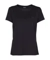 Dondup Open-necked Black Shirt In Schwarz
