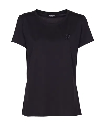 Dondup Open-necked Black Shirt In Schwarz