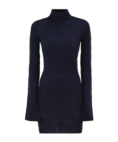 Dondup Open-knit Dress In Blue