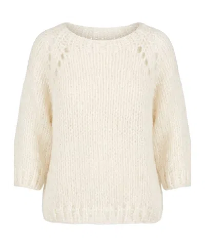 Dondup Open-knit Sweater In White
