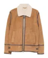 Dondup Caramel Shearling Jacket In Brown
