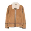 Dondup Caramel Shearling Jacket In Brown
