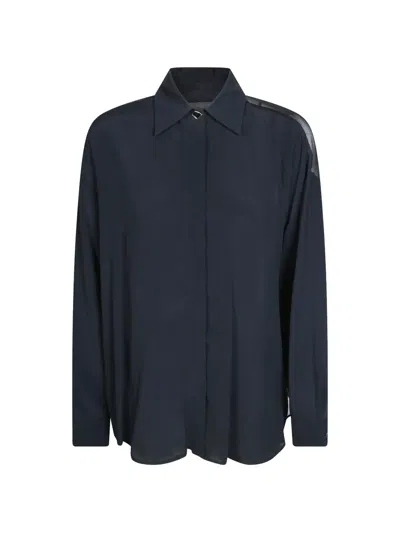 Dondup Oversized Crepe De Chine Shirt In Blue