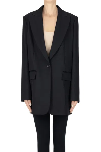 Dondup Oversized Wool Blazer In Black