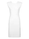 Dondup Padded-shoulder Midi Dress In White