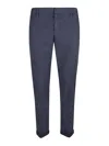 Dondup Cuffed Hem Stretch Cotton Trousers In Blue