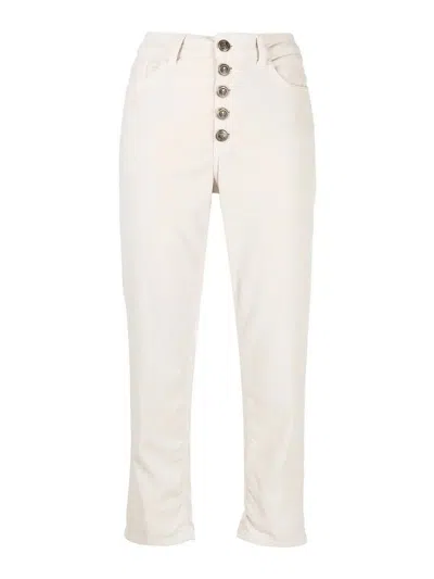 Dondup Ivory 5-pocket Trousers In White