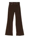 Dondup Wide-leg Brown Jeans With High Waist In Brown