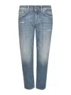 Dondup Distressed Logo-patch Jeans In Black