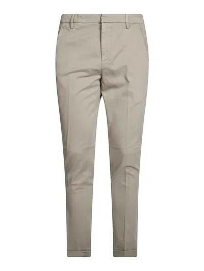 Dondup Gaubert Slim-fit Gabardine Chino Trousers In Gray