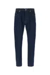 Dondup Relaxed-fit Cotton Pants With Five-pocket Design And Contrasting Patch In Blue