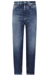 Dondup High-waisted Loose Fit Bessie Pants In Blu