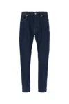 Dondup Relaxed-fit Cotton Pants With Five-pocket Design And Contrasting Patch In Blue