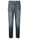 Dondup Carrie Belt Loop Contrast Stitching Trousers In Gray