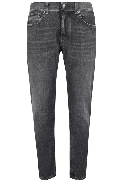 Dondup Straight-leg Five-pocket Denim Pants In Gray