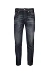 Dondup Pantalone Dian Nero Lavato In Blu