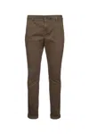 Dondup Rolled Cuffs Trousers Side Back Pockets In Brown