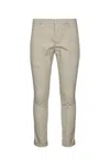 Dondup Trousers With Belt Loops And Pockets In Silver