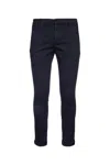 Dondup Rolled Cuffs Trousers Pockets In Bluscuro
