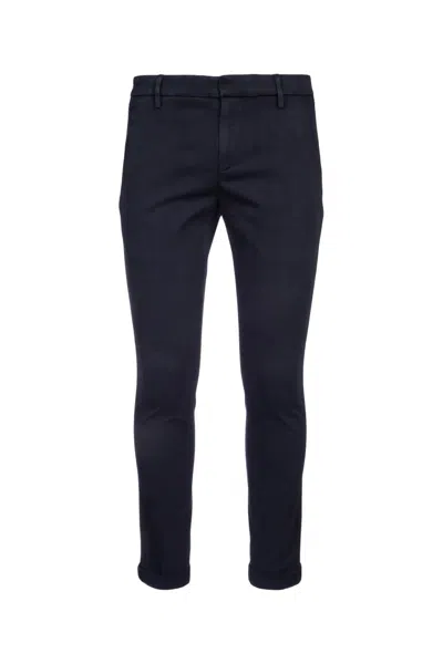 Dondup Mid Rise Slim Fit Trousers In Bluscuro