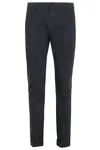 Dondup Straight Leg Trousers Rolled Cuffs In Blu Navy