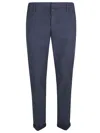 Dondup Cuffed Hem Stretch Cotton Trousers In Universo