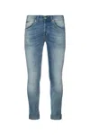 Dondup Rolled Cuffs Five-pocket Trousers In Blue